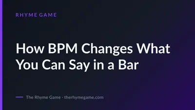 How BPM Changes What You Can Say in a Bar
